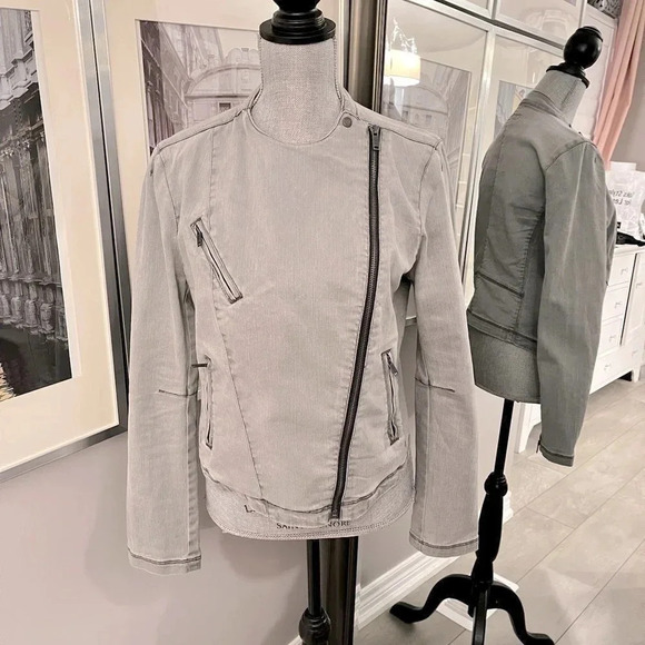 Moto Denim Jean Jacket,  Size M - Picture 2 of 11